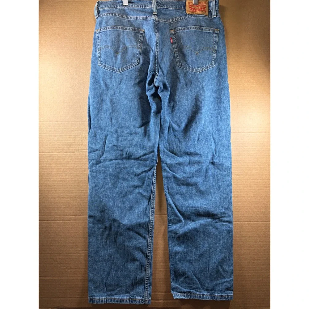 Levis 550 Relaxed Fit Tapered Leg Jeans Mens 33x28 Blue Denim Waterless Cotton